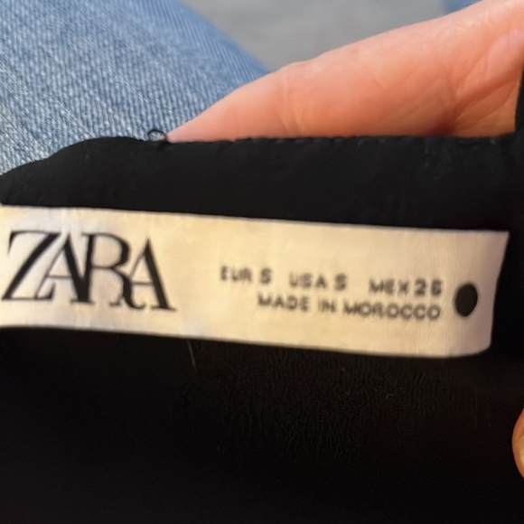 Zara Strappy Mini Little Black Dress with Criss-Cross Back Straps in Size Small - Picture 5 of 7